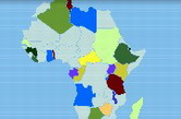 Vzdělávací hra Země Afriky, Země a státy online test, kvíz zdarma